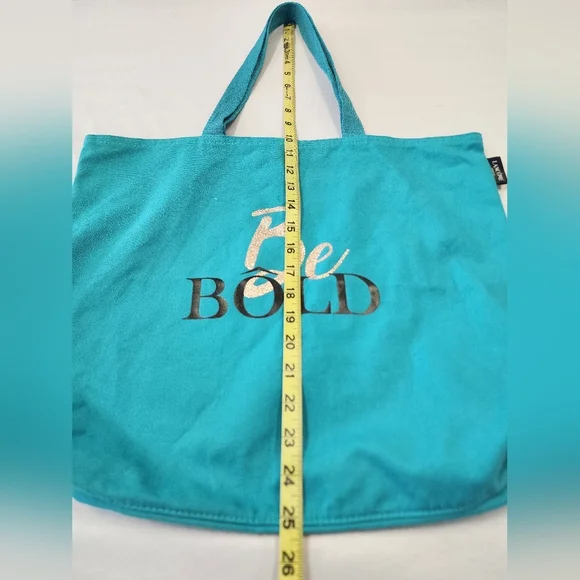 Lancôme Turquoise "Be Bold" Blue Tote Bag Should Bag Lightweight - Picture 5 of 9